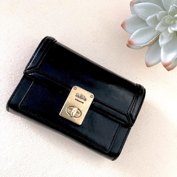 Coach Hutton Black Leather Wallet - Picture 1 of 16